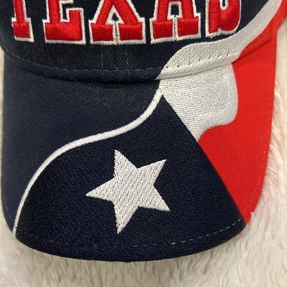 Embroidered Texas Patriotic Baseball Cap velcro - Picture 3 of 9